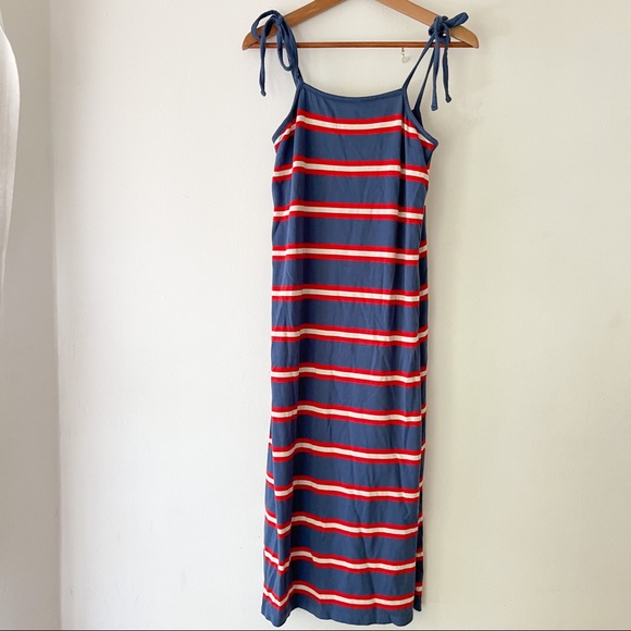 MARINE LAYER Sadie Midi Dress in Red Stripe Size S - Picture 4 of 13